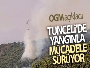 2 helikopter ve 1 uçağın müdahale ettiği Tunceli'deki orman yangınının yüzde 95'i söndürüldü