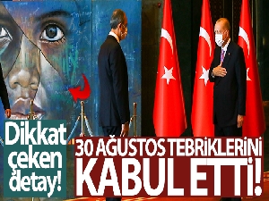Cumhurbaşkanı Erdoğan'ın 30 Ağustos tebriklerini kabulündeki tablo detayı