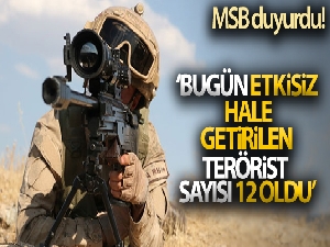 MSB: '2 terörist Atak helikopterleri tarafından etkisiz hale getirildi'
