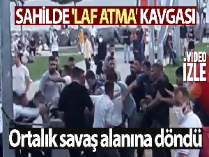 Avcılar sahilde 'laf atma' kavgası