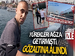 Galata Köprüsü'nden tekneye atlayan fenomen gözaltına alındı