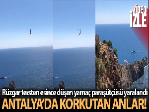 Rüzgar tersten esince düşen yamaç paraşütçüsü yaralandı