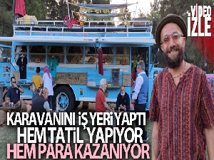 Karavan tutkunu, kahve dükkanını da beraberinde gittiği her yere götürüyor
