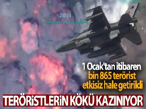 1 Ocak'tan itibaren bin 865 terörist etkisiz hale getirildi