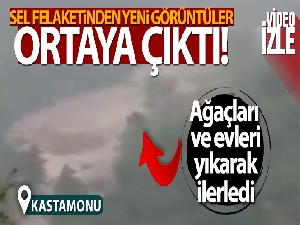 Bozkurt'ta selin geliş anı cep telefonuna yansıdı