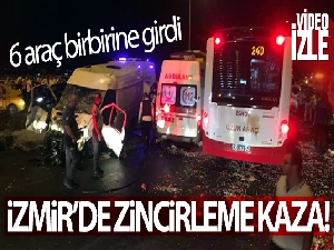 İzmir'de 6 araçlık zincirleme kaza: 11 yaralı