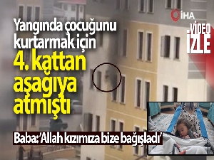 Yangında 4. kattan atılan çocuğa İHA ekibi ulaştı