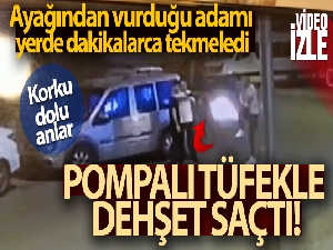 Alanya'da pompalı tüfekle saldırı güvenlik kamerasında