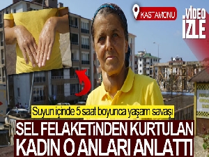 Sel suyu içinde ağaca sarılarak 5 saat mahsur kaldı, balkondan atılan iple kurtulabildi