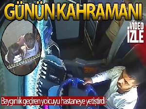 Halk otobüsü şoförü, baygınlık geçiren yolcuyu hastaneye yetiştirdi