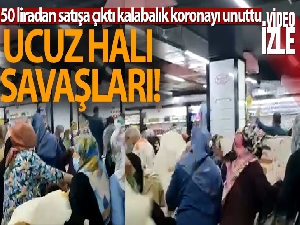 Halılar 50 liradan satışa çıktı, kalabalık koronayı unuttu