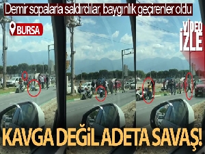 Bursa'da demir çubuklu sopalı yol verme kavgası