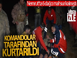 Nemrut Dağı'nda mahsur kalanlar komandolar tarafından kurtarıldı