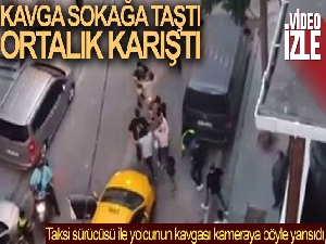 Esenyurt'ta taksiciyle müşterinin kavgası kamerada