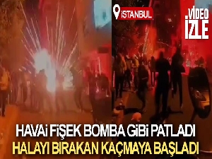 Sancaktepe'de düğünde havai fişek bomba gibi patladı, davetliler kaçıştı