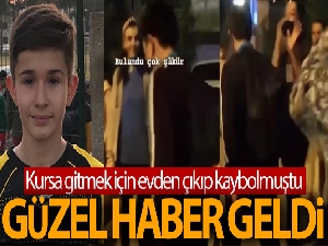 Kursa gitmek için evden çıkan ve 7 saattir haber alınamayan çocuk bulundu