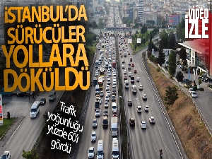 İstanbul'da sürücüler yollara döküldü, trafik yoğunluğu yüzde 60'ı gördü