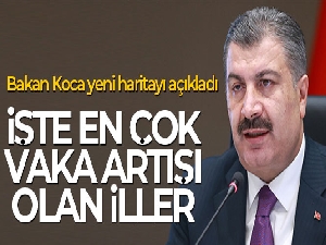 Sağlık Bakanı Koca, illere göre vaka haritasını paylaştı