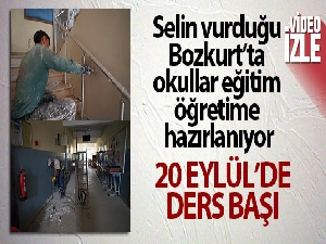 Selin vurduğu Bozkurt'ta okullar eğitim öğretime hazırlanıyor