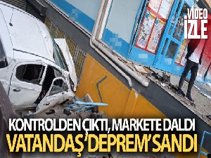 Beylikdüzü'nde otomobil markete daldı, vatandaşlar “deprem oluyor” sandı