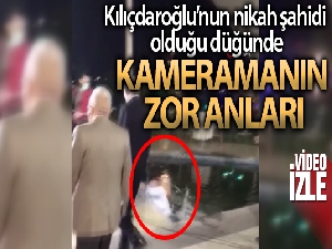 Kılıçdaroğlu'nun nikah şahidi olduğu düğünde kameramanın zor anları
