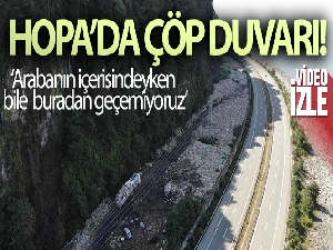 Hopa'da çöp duvarı