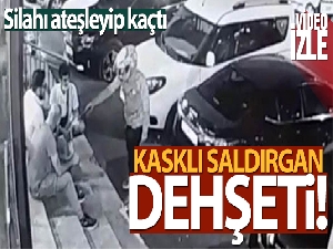 Kasklı saldırgan market önünde oturan adamı bacağından vurup kaçtı