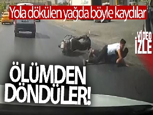 Yola dökülen yağ nedeniyle ölümden döndüler