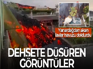 Kanarya Adaları'ndaki yanardağdan akan lavlar havuzu doldurdu