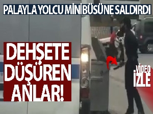 Palayla yolcu minibüsüne saldırdı, o anlar kameralara yansıdı