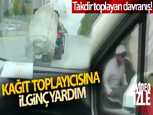 Kağıt toplayıcısına ilginç yardım