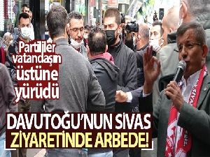 Davutoğlu'nun Sivas ziyaretinde arbede