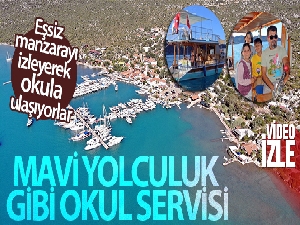 Mavi yolculuk gibi okul servisi
