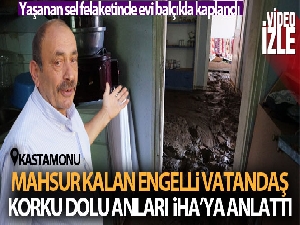 Evi balçıkla kaplanan engelli çifti mahsur kaldığı balkondan polisler merdivenle kurtardı
