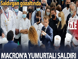 Fransa Cumhurbaşkanı Macron'a 'yumurtalı' saldırı