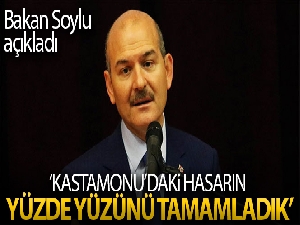 İçişleri Bakanı Soylu: 'Kastamonu'da yaklaşık bin 500 dükkan sahibinin hasarının yüzde yüzünü karşıladık'