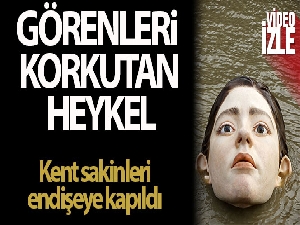 İspanya'da nehrin ortasına yerleştirilen heykel korkuttu