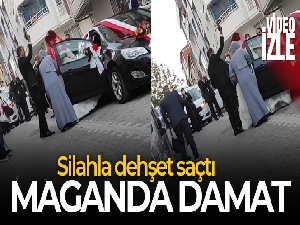 Maganda damat silahla dehşet saçtı! O anlar kamerada