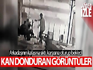 Arkadaşının kafasına sıktı, karşısına oturup bekledi