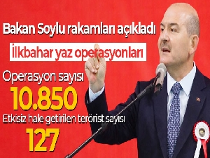 Bakan Soylu: 'İlkbahar yazı 10 bin 850 operasyonla kapattık, 127 teröristi etkisiz hale getirdik'