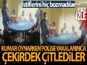 Kumar oynarken polise yakalanınca çekirdek çitlediler