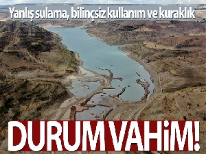 Suyu 1 kilometre çekildi, barajın son görüntüsü korkuttu