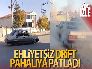 Otomobille patinaj çekip, drift atan ehliyetsiz gence 12 bin 96 TL ceza