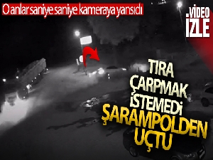 Otomobilin şarampole uçtuğu anlar kamerada