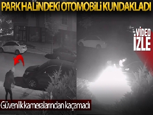 Park halindeki otomobil böyle kundakladı