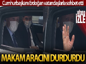 Cumhurbaşkanı Erdoğan kendisini selamlayan vatandaşlarla sohbet etti