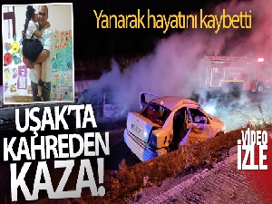 Kazaya karışan otomobil alev aldı: 2 ölü