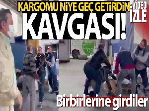 15 Temmuz Demokrasi Otogarı'nda müşteri ile kargocu kavgası kamerada