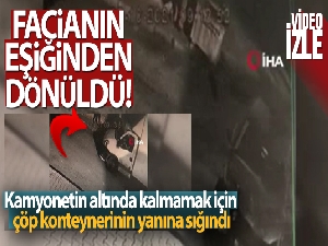 Çöp konteynırının arkasına sığındı ölümden döndü