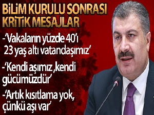 Bakan Koca: 'Şu an aktif vakalarımızın yaklaşık yüzde 40'ı 23 yaş altı vatandaşlarımızdan oluşmakta'